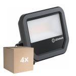 Multipack 4x Ledvance LED Floodlight Aluminium Black 17W 2400lm 100D - 840 Cool White | IP66 - Symmetrical
